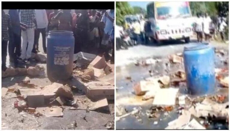 മദ്യപാനികളുടെ ശല്യം; വില്പനശാല തല്ലിതകർത്ത്‌ സ്ത്രീകൾ 