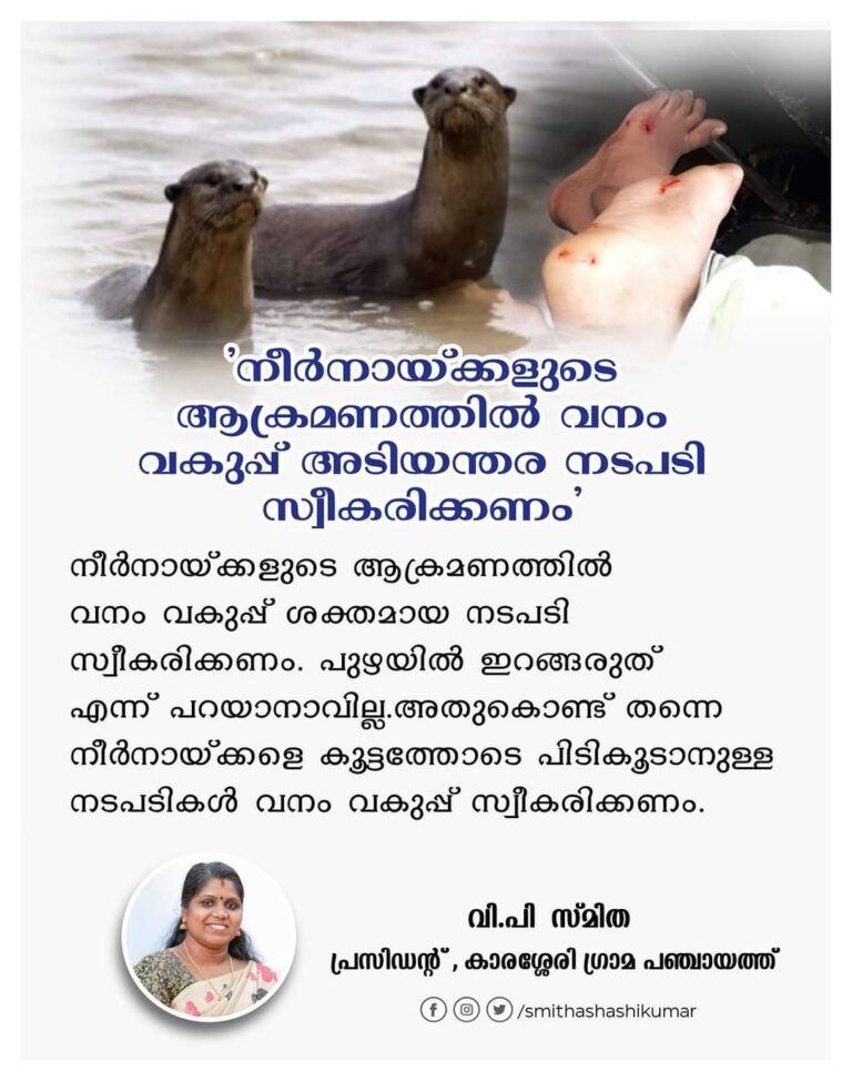 നീർനായ്ക്കളുടെ ആക്രമണത്തിൽ വനം വകുപ്പ് അടിയന്തര നടപടി സ്വീകരിക്കണം