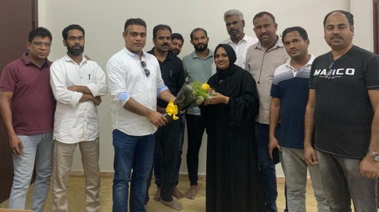 മാസ് വനിതാ വേദി  പ്രസിഡന്റിന്  റിയാദിൽ  സ്വീകരണം നൽകി.
