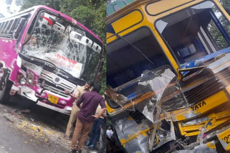 കട്ടപ്പനയില്‍ സ്വകാര്യ ബസും ടാങ്കര്‍ ലോറിയും കൂട്ടിയിടിച്ചു; 35 പേര്‍ക്ക് പരിക്ക്