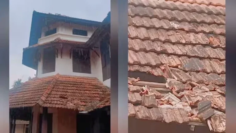 വിമാനം താഴ്ന്നു പറന്നു , ഒപ്പം വീടിന്റെ ഓടുകളും പറന്നു