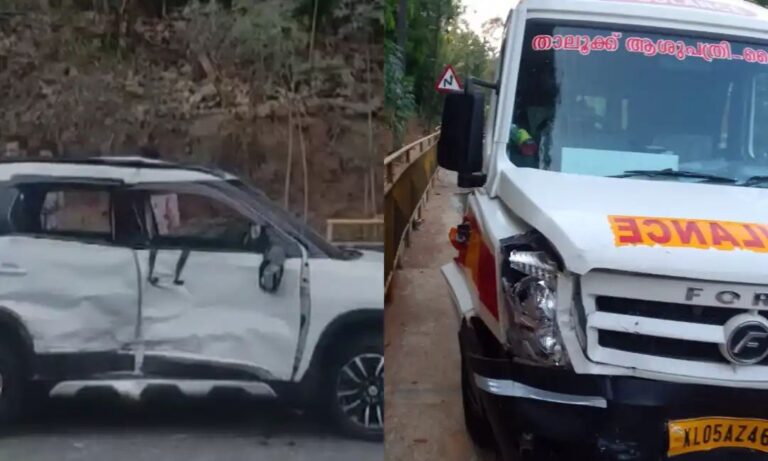 മുഖ്യമന്ത്രിയുടെ വാഹന വ്യൂഹത്തിലെ ആംബുലൻസ് കാറുമായി കൂട്ടിയിടിച്ചു; 5 പേര്‍ക്ക് പരിക്ക്