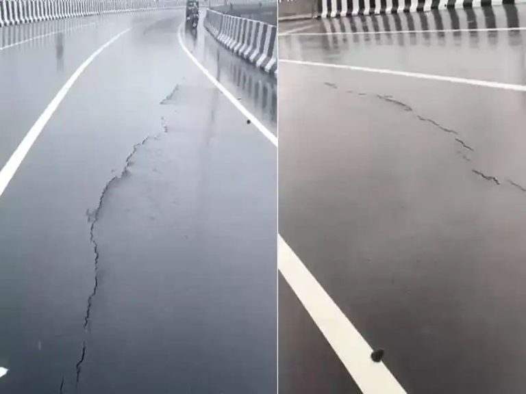 വീണ്ടും തകര്‍ന്ന് ദേശീയപാത; മലപ്പുറം തലപ്പാറയില്‍ ആറുവരിപ്പാതയില്‍ വിള്ളല്‍