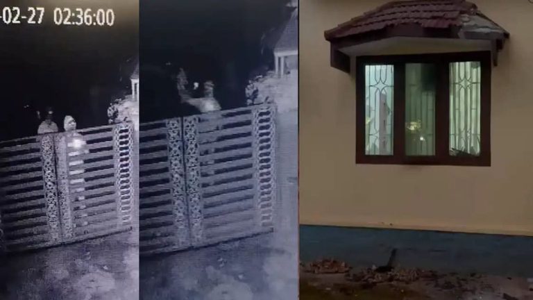 ആരോഗ്യമന്ത്രിയെ കരിങ്കൊടി കാണിച്ച കെഎസ്‍യു നേതാവിൻ്റെ വീടിന് നേരെ ബോംബേറ്; സിസിടിവി ദൃശ്യങ്ങള്‍ പൊലീസിന് കൈമാറി