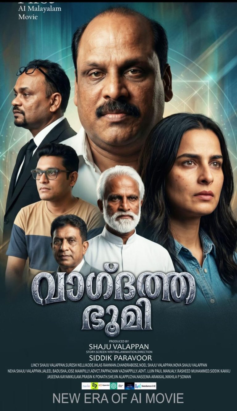 മലയാള സിനിമയിൽ ചരിത്രം കുറിച്ച് ‘വാഗ്‌ദത്തഭൂമി’; ആദ്യ AI ആർട്ട്‌ഹൗസ് ചിത്രം റിലീസിന് ഒരുങ്ങുന്നു